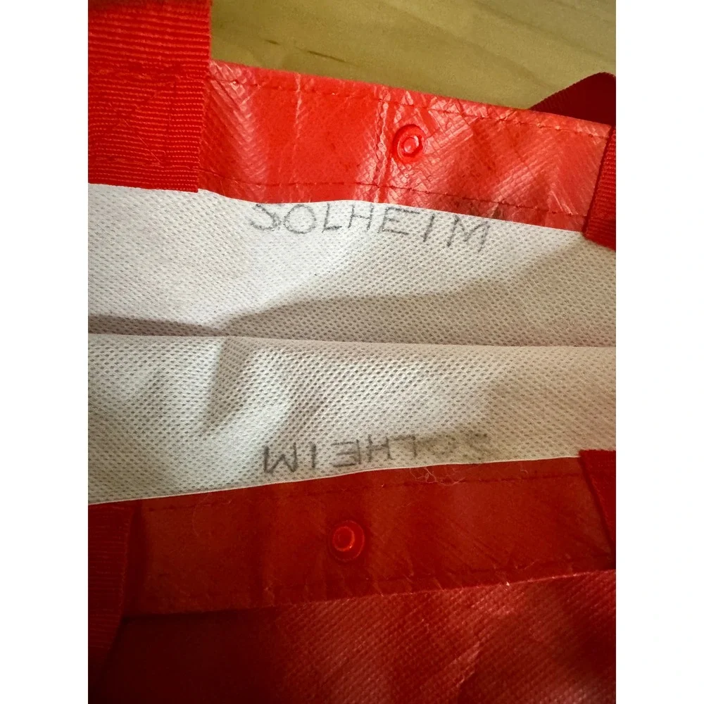 Lululemon Reusable Tote Bag Bundle Set of 3‎ Red Black Green Logo Shopping Bags